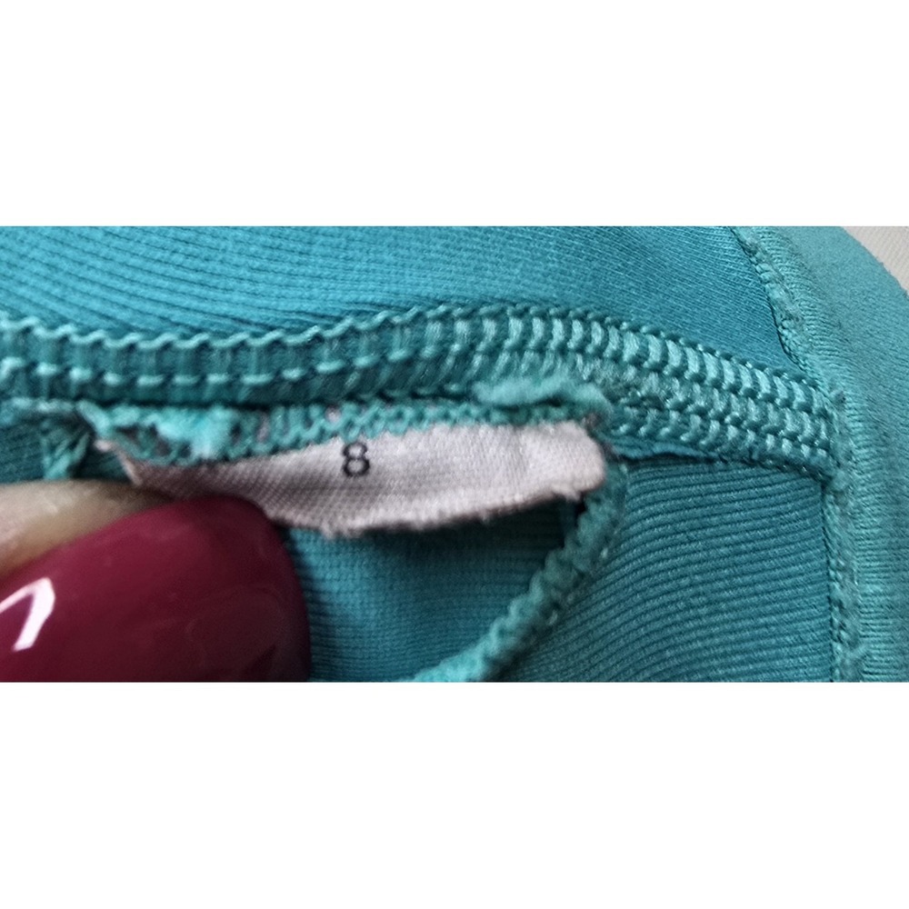 Lorna Jane Women's Teal Strappy Mesh Adjustable Razor Back Sports Bra‎ SZ: 8 - Picture 6 of 6